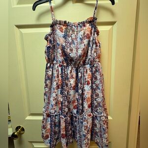 Sincerely Jules Floral Dress in Blue and Red